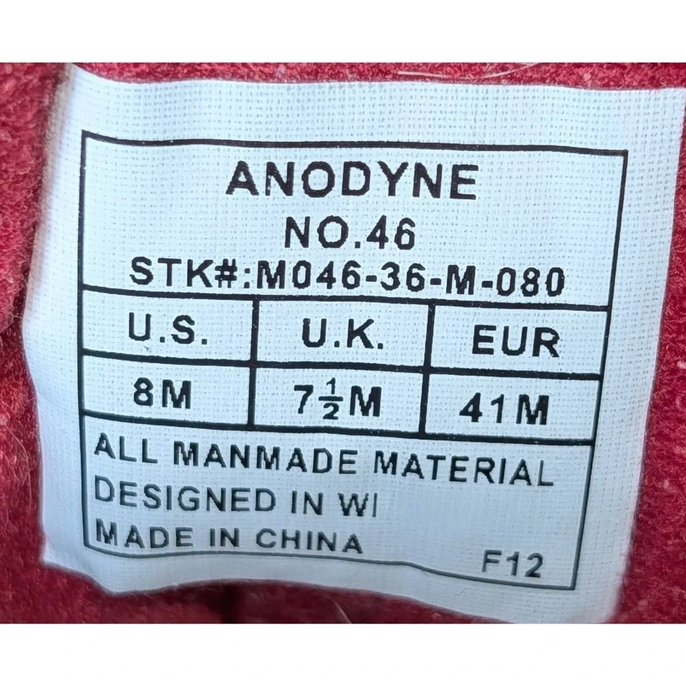 Anodyne‎ No. 46 Men's Comfort Walking Shoes Gray Red Size 8M Diabetic Sneaker